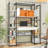 70.87" Home Office Desk With Bookshelf & Led Light & Built-in Outlets, Computer Desk With Drawer & Storage Shelves And Cabinets, Study Table Writing Desk With Hutch For Home Office, White-1511550280