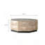 Table basse octogonale, table centrale en bois de style rétro de 96,5 cm (38 po) avec motif en relief tridimensionnel, table basse ronde rustique pour salon ou maison