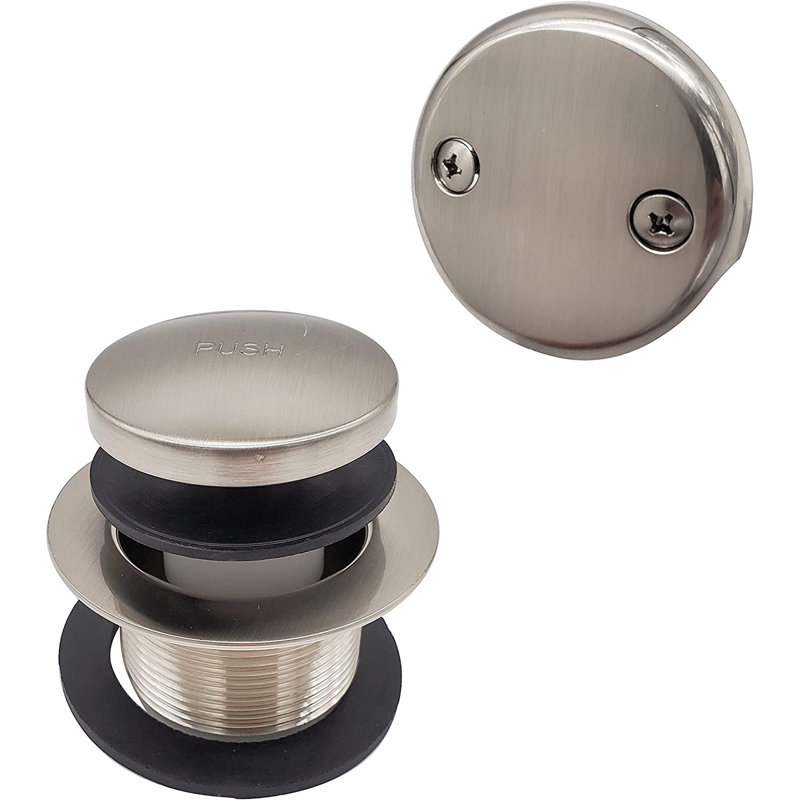 1-1/2" Tip-Toe Bathtub Leg Drain Trim Set with Two-Hole Overflow, Stainless Steel