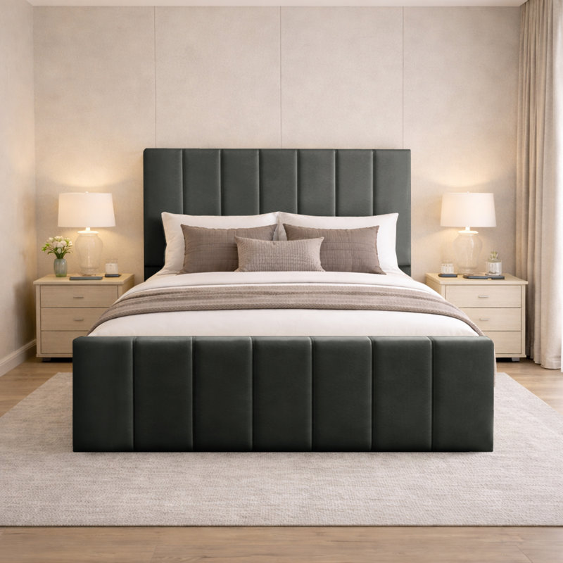 Connell Upholstered Storage Bed Frame, Single (3'), Asphalt