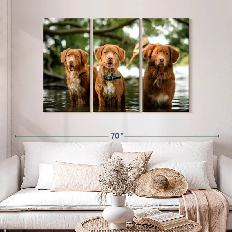 Brampt Tollers In The Water, 32" H x 50" W