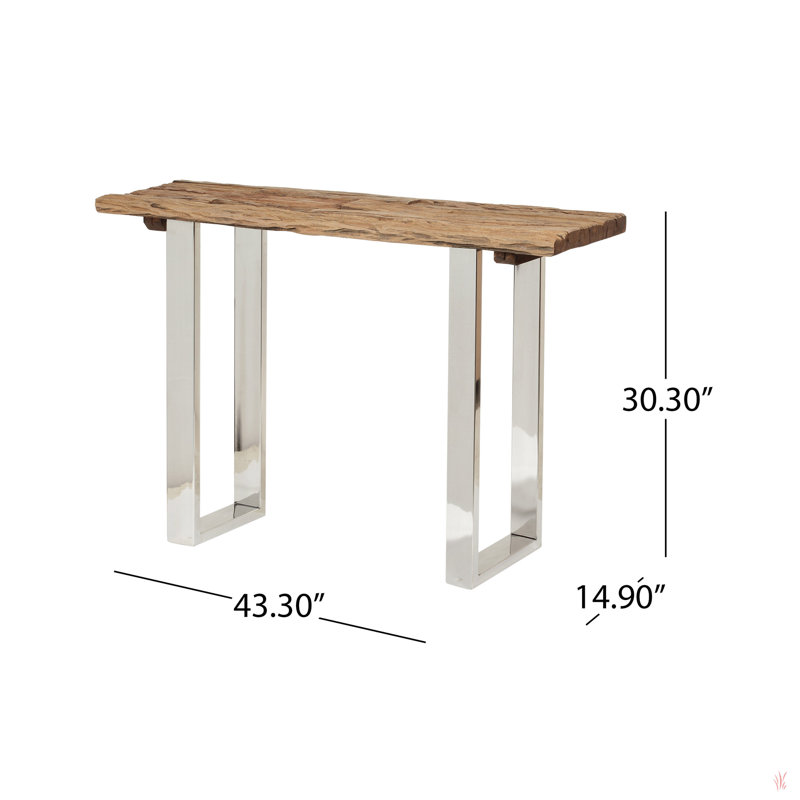 Console Table Silver Legs With Natural Board
