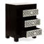 Table d'appoint 3 tiroirs en noyer foncé