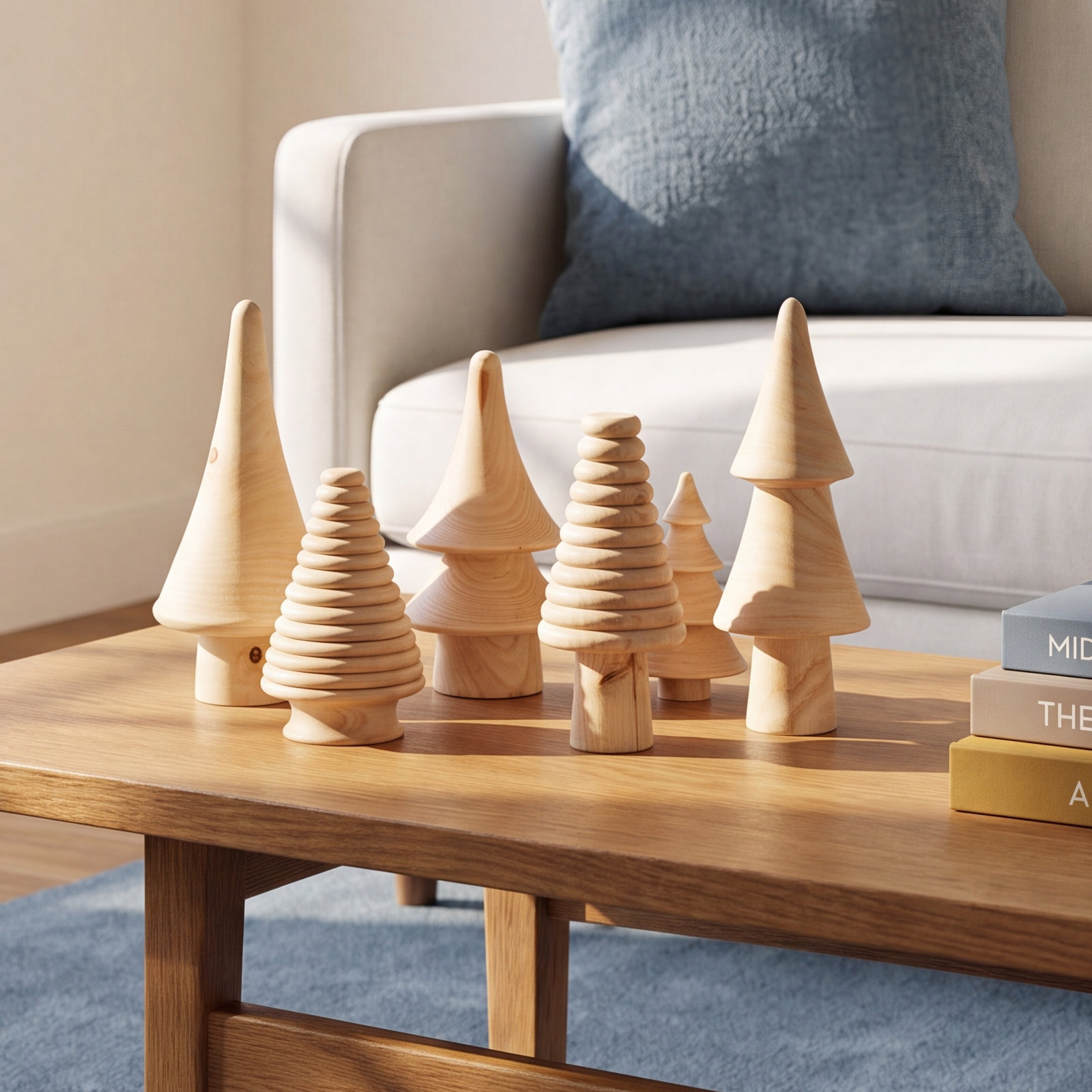 6-Piece Wooden Tabletop Tree Set