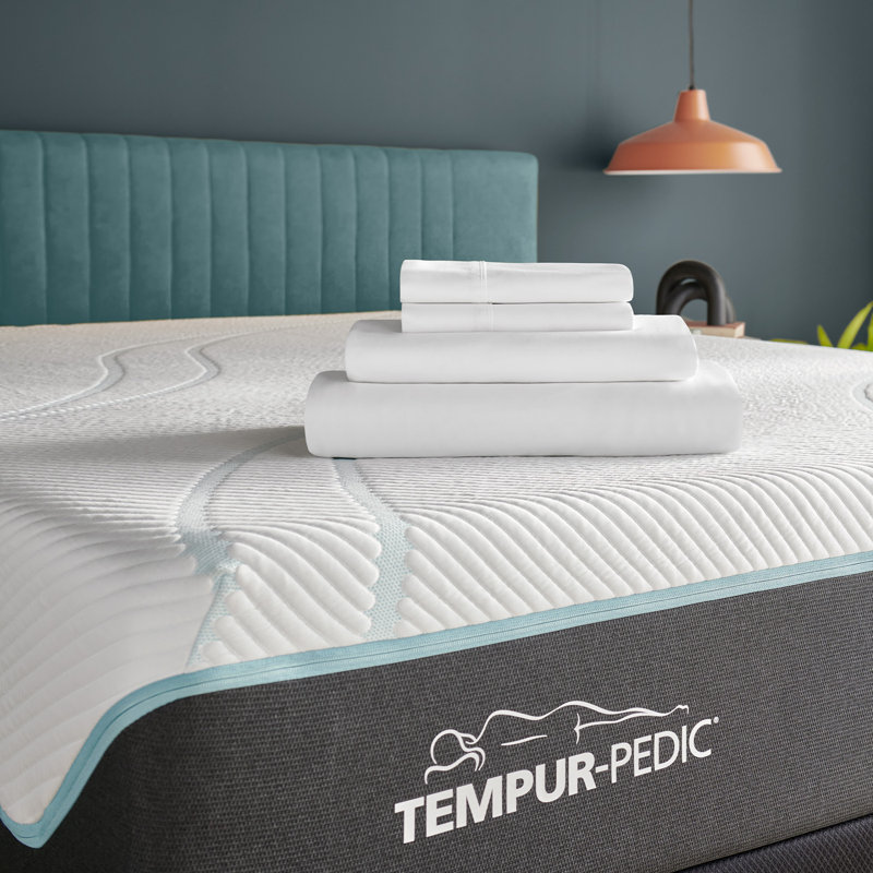 Tempur-Classic Cotton Sheet Set, Split King Sheet Set/2 Fitted Sheets/2 King Pillow, White