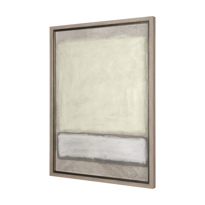 "Tawny a Hand Embelished", reproduction d'art texturée encadrée sous verre, Écru