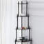 47.5" Tall 5-Tier Wooden Standing Corner Shelf, Cherry Finish