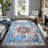 GLN Traditional Collection - Machine Washable Area Rug, Non Slip, Low Pile Chenille Living Room, Bedroom, Kitchen Rug (Blue)-71053314