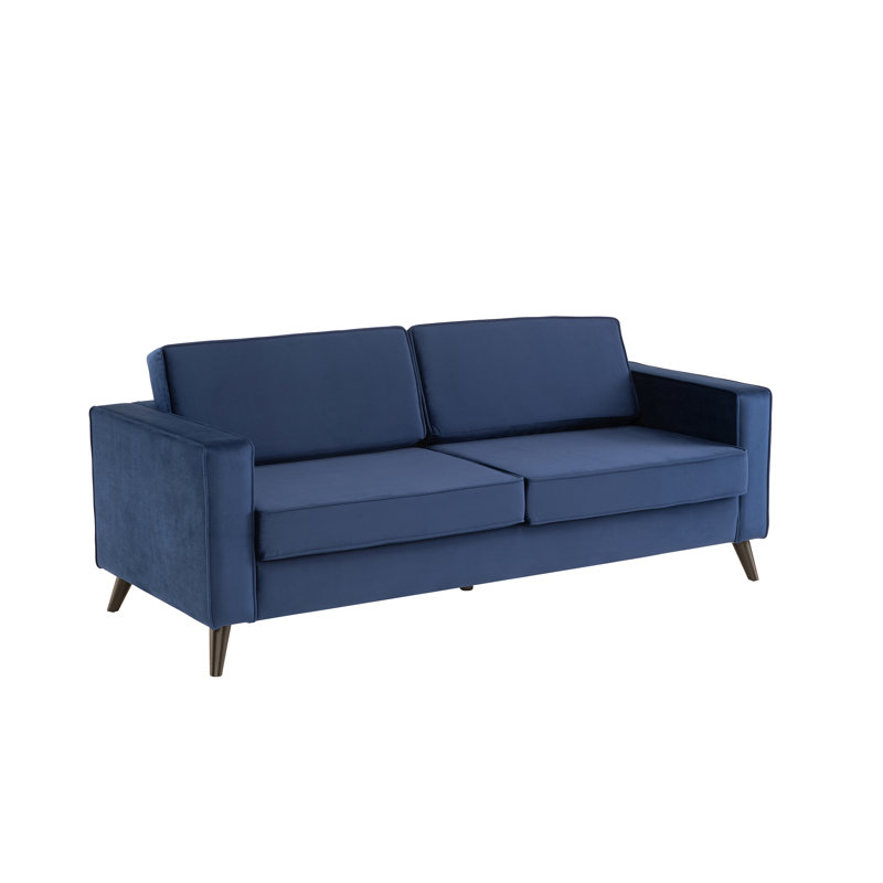 Esden Velvet Sofa, Blue, 3