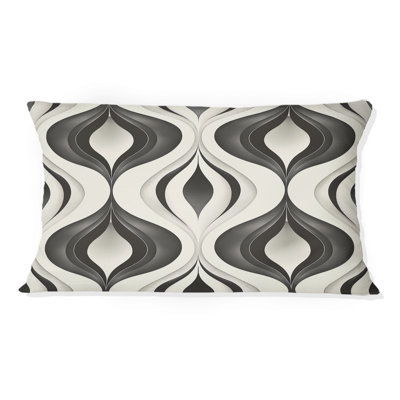 Oreiller noir et blanc - coussin lombaire moderne