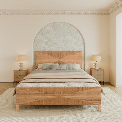 Boho Hand-woven PE Rattan Bed