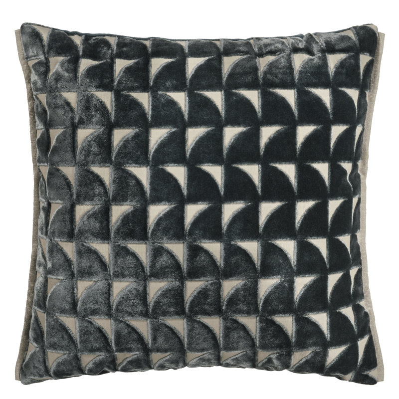 Marquise Decorative Pillow, Graphite Geometric