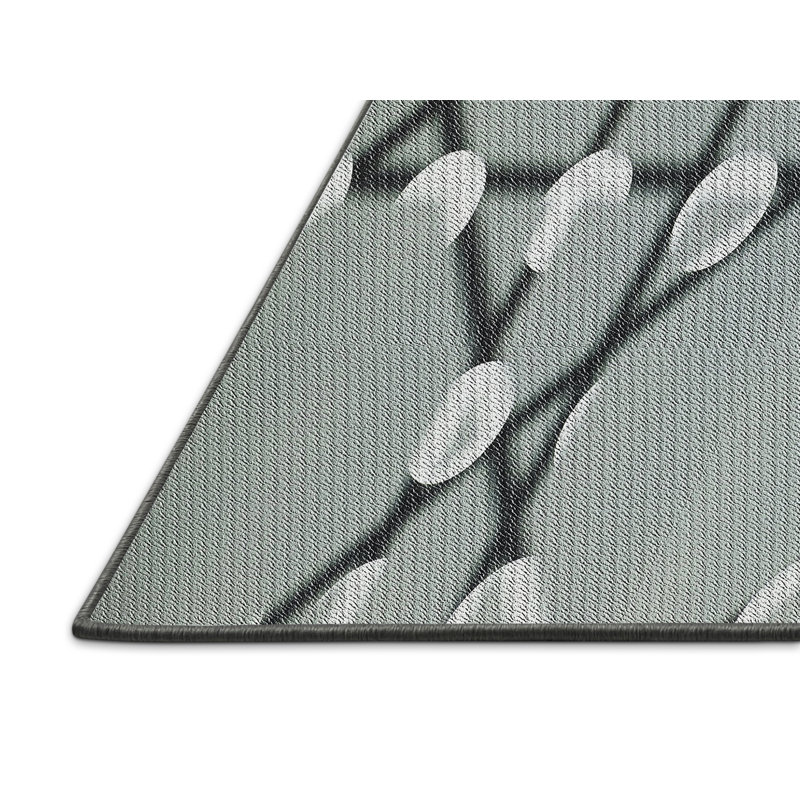 Tapis gris tissé à la machine, Rectangle 5 pi x 7 pi