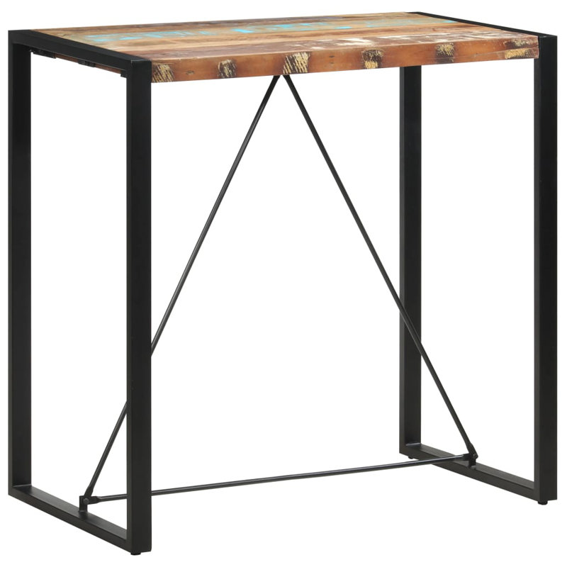 Bar Table Kitchen Dining Room Pub Table Bistro Table Solid Mango Wood, Multicolor, 43.3"H x 23.6"L x 21.7"W