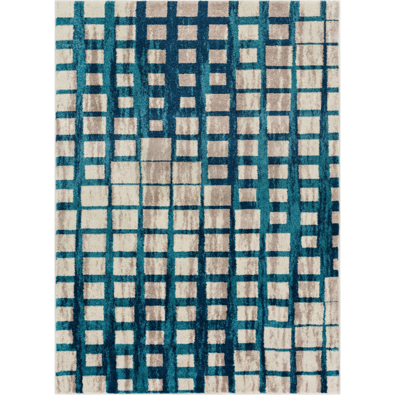 Margert Chequered Area Rug, Rectangle 100 x 152cm
