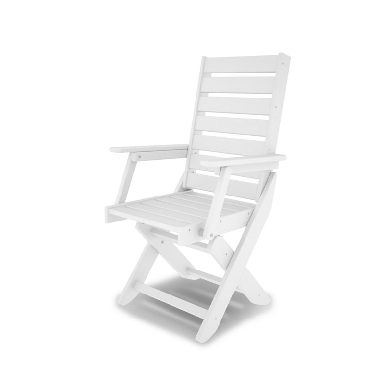 POLYWOOD Captain Folding Dining Chair, White