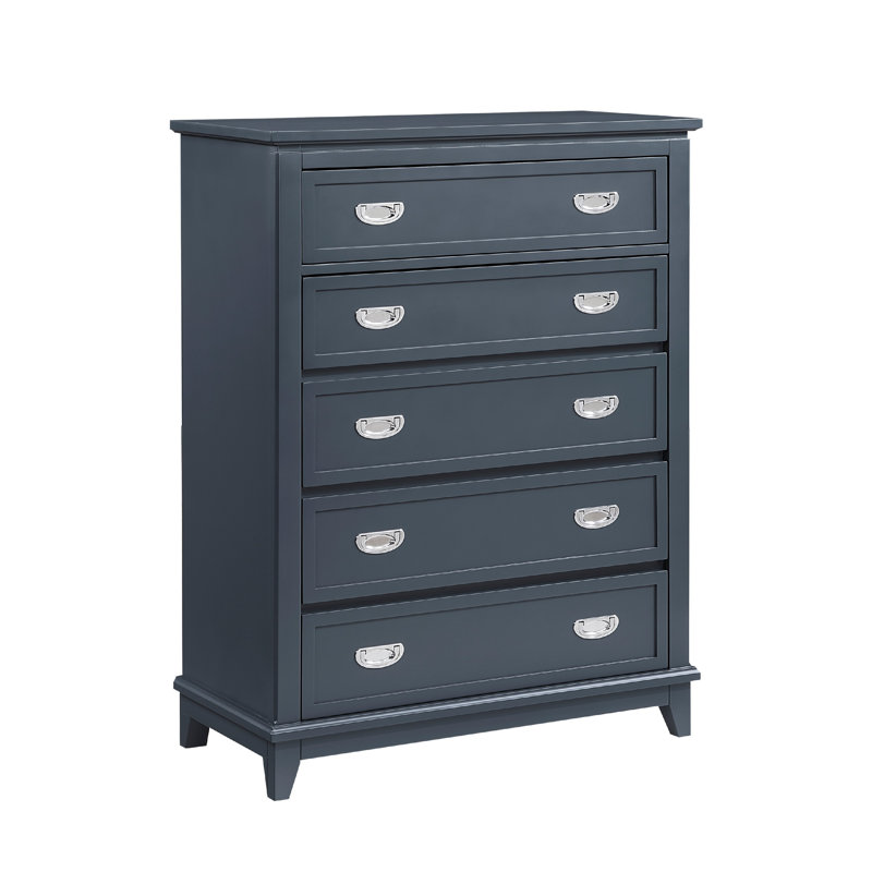 Commode haute 5 tiroirs Sely, Marine