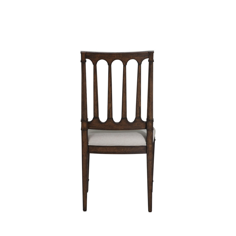 Mathis Wood Sculpted Back Dining Side ChaiRr, Rustic Antique Oak