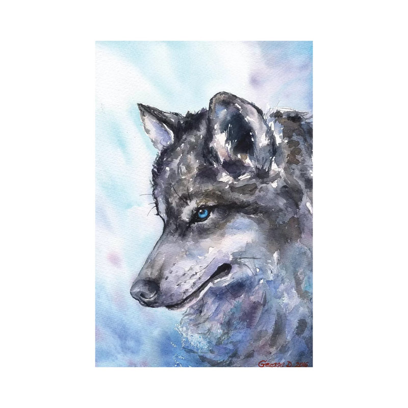 Wolf by George Dyachenko - Wrapped Canvas Print, 20.32 cm H x 30.48 cm W