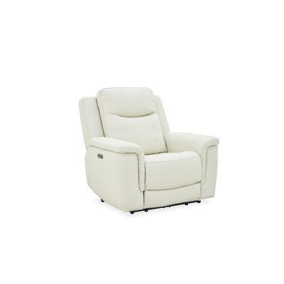 Fauteuil inclinable électrique en cuir nacré Busey