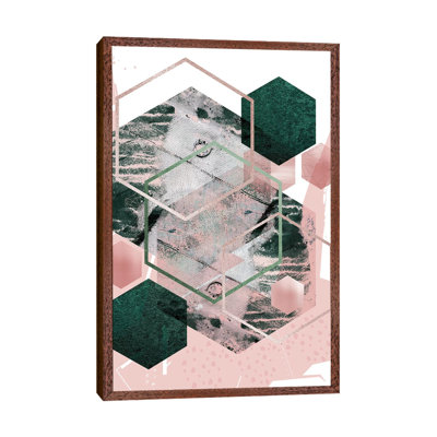 Pink Green Geo Hex by Urban Epiphany - Print on Canvas