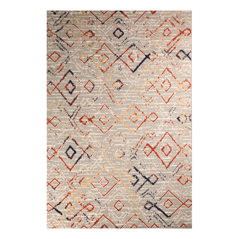 Tapis géométrique gris, Rectangle 2 pi x 4 pi
