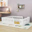 Lit plateforme double en bois avec garde-corps semi-fermé-1231682999