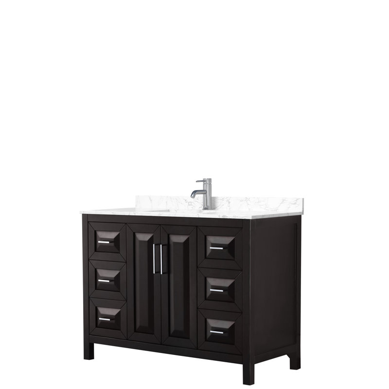 Daria Single Bathroom Vanity Set, Dark Espresso, Polished Chrome, 48"