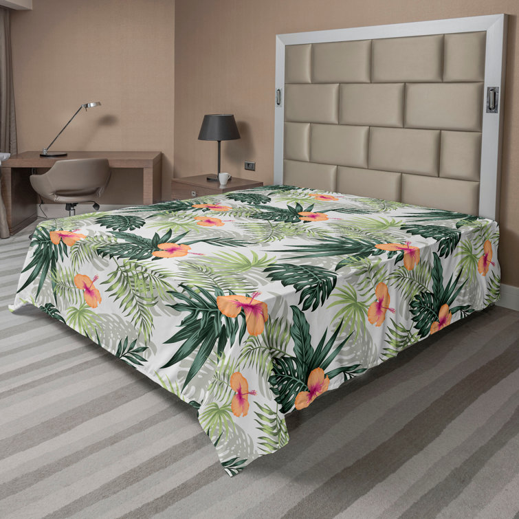 Drap plat à motif floral bohème Ambesonne