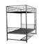 Lit superposé en métal peu encombrant avec rangement, finition noire moderne pour chambre d'enfant