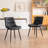Modern Upholstered Back Dining Chair Armless Side Chair With Metal Legs-2123308379