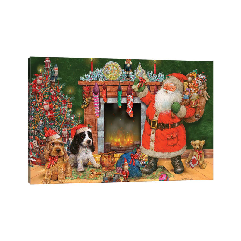 Good Dogs For Santa by Giordano Studios - Wrapped Canvas Print, 66.04 cm H x 45.72 cm W x 1.91 cm D