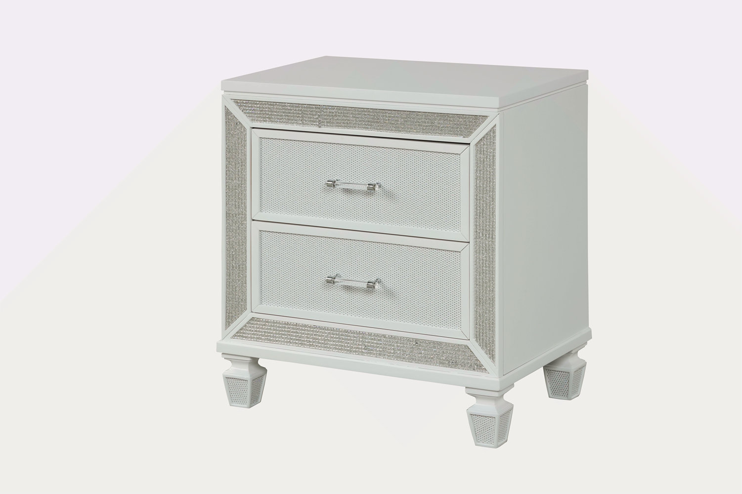 Hokku Designs Crystal Modern Style 2-Drawer Nightstand Made With Wood ...