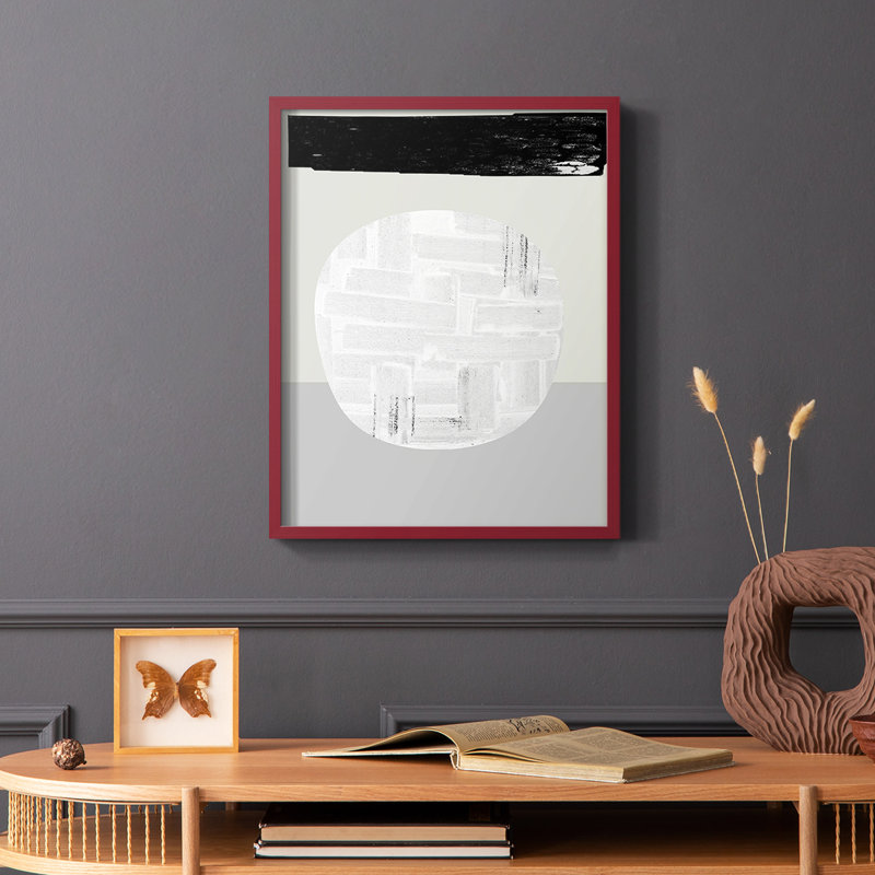 «Eggy I», reproduction encadrée - bois massif, Rouge, H 10 po x l 8 po