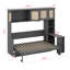 Lit escamotable double en bois pleine grandeur avec conception Smart Transform peu encombrante, lit armoire en rotin, lit mural avec bureau intégré et bibliothèque-134158463