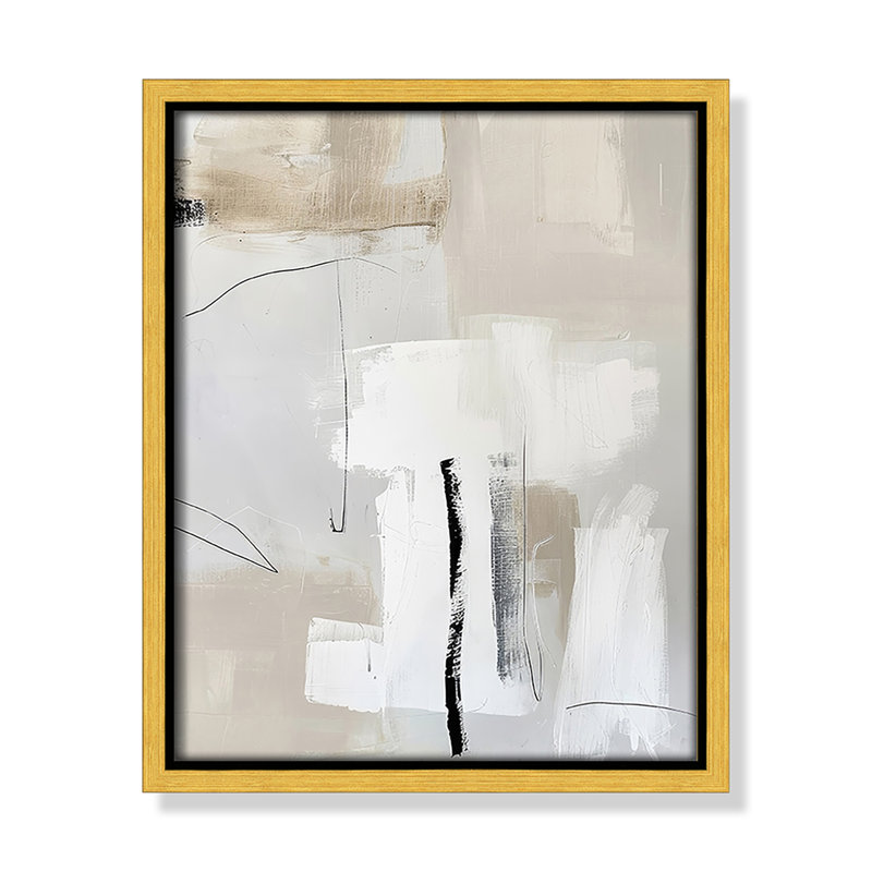 «Neutral Balance II» par Lazar Studio, Framed Canvas, L 9,5 po x H 11,5 po, Gold Floater