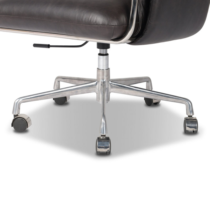 Sherman Leather Swivel Task Chair, Sonoma Black
