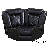 Velora Black Vegan Leather 3-Piece Living Room Sectional Recliner Sofa