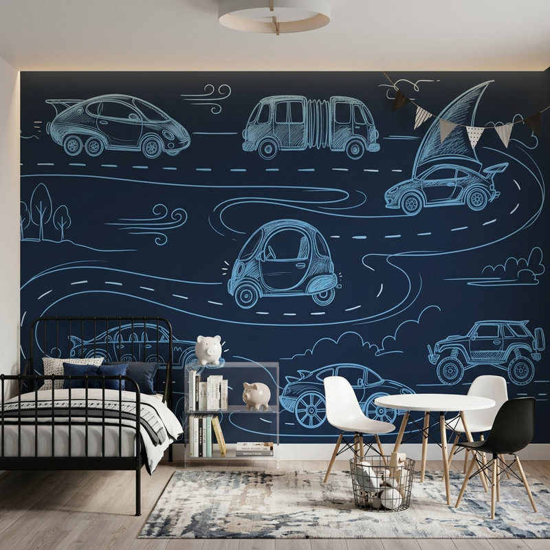 Papier peint tableau noir, art mural amovible, 160 po x 108 po, Non tissé