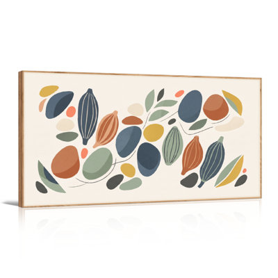 Abstrait art botanique sur toile, ensemble de 1