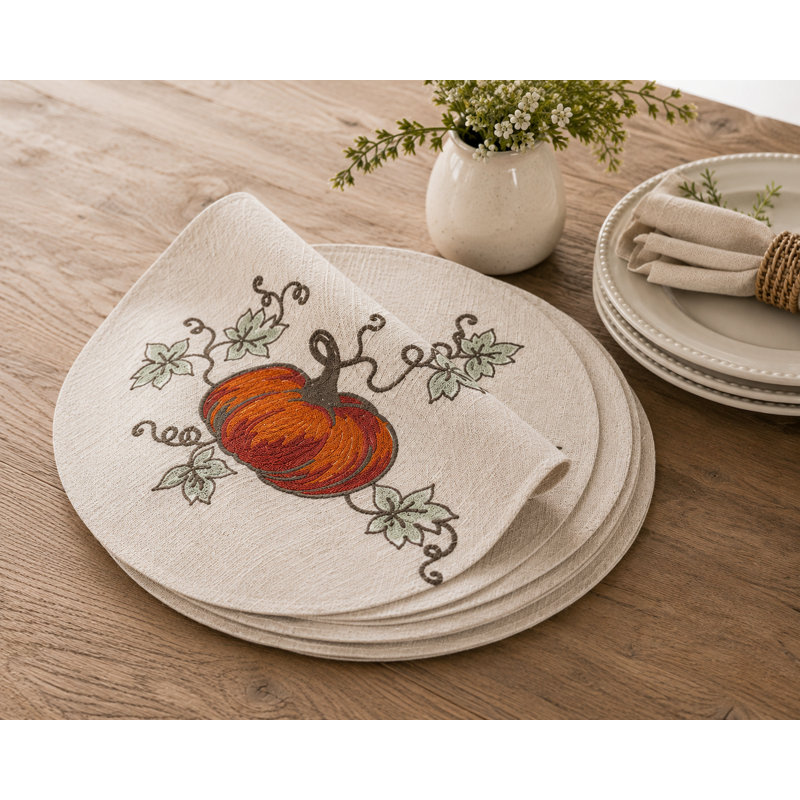Récapitulatif de chute de 16 po à broderies flora citrouille Truluck