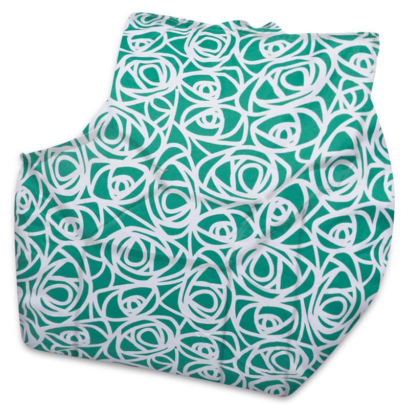 Fauteuil à billes Posh Creations, Roses menthe - toile