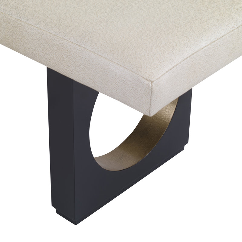 Void Upholstered Bench, Vintage Ebony, Elise Flax