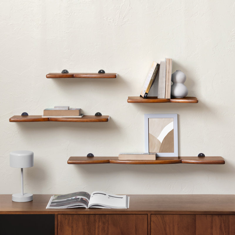 Hunter Solid Mango Wood Wall Mounted Shelves