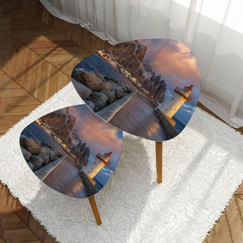 Ensemble de 2 tables basses gigognes Triangle