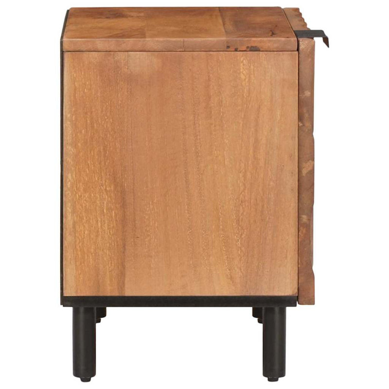 40cm W Solid Wood Bedside Table, Brown
