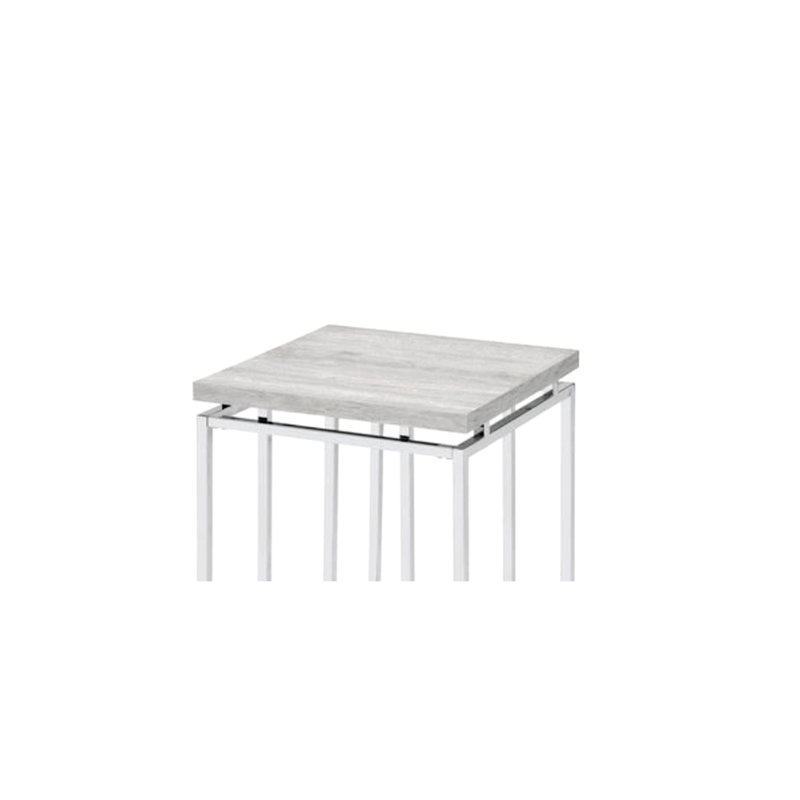 Table de bout en chêne naturel et chrome Chafik