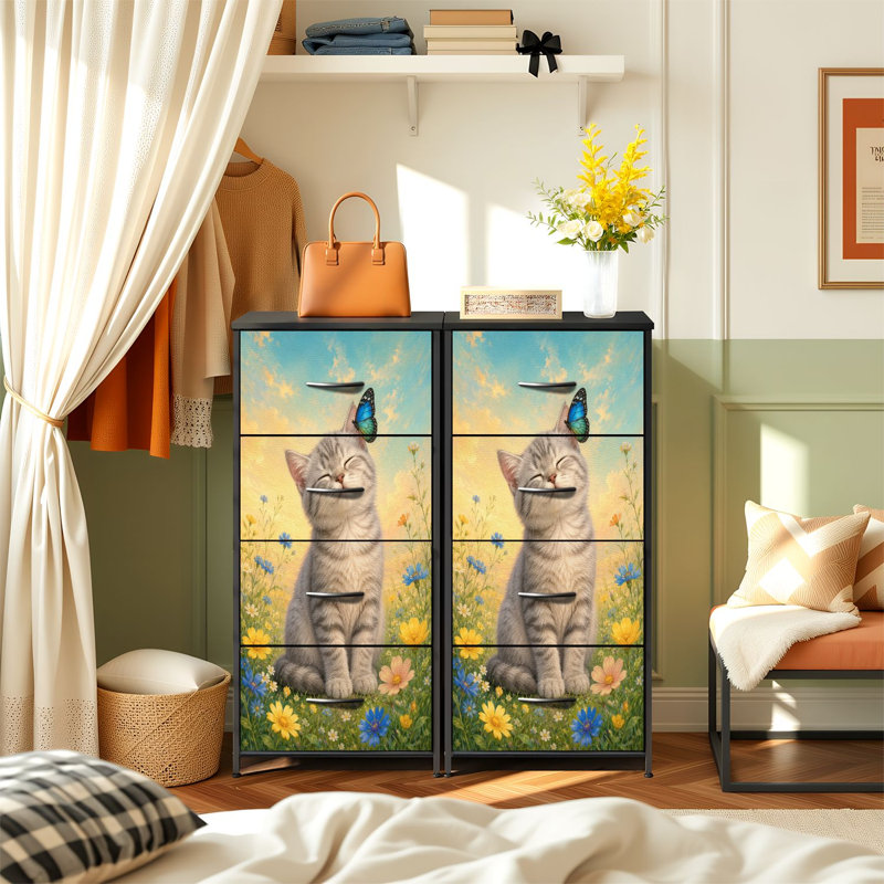 Commode de rangement verticale 4 tiroirs
