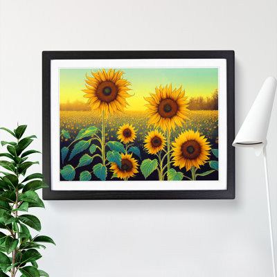 Exceptional Sunflower Field - Single Picture Frame Painting