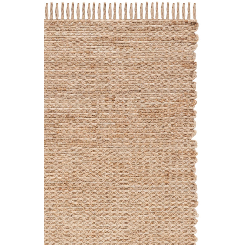 Tapis de couleur unie en jute tissé à la main Uma, Tapis de couloir 2 pi 6 po x 10 pi